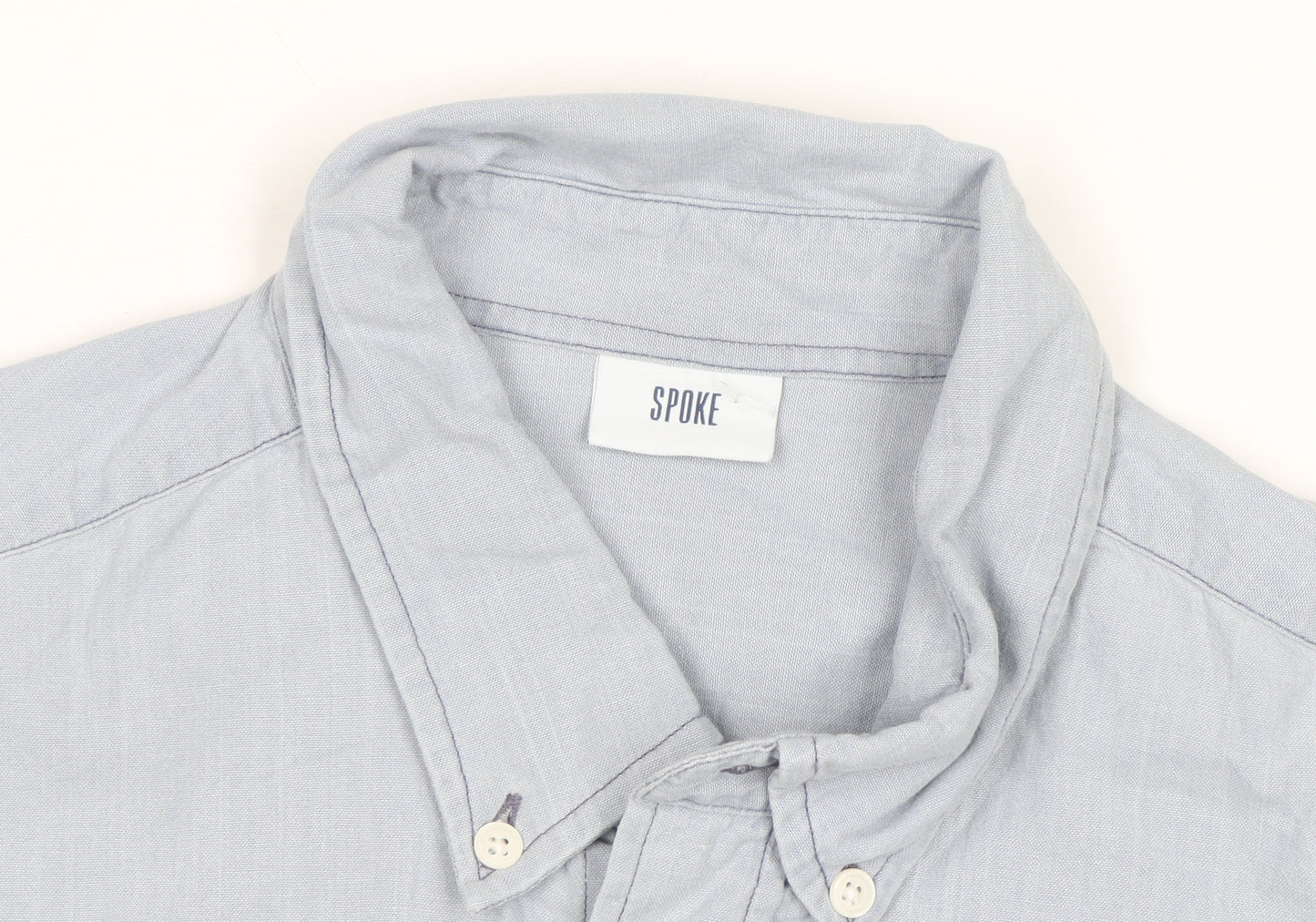 Spoke Men's Blue Slim Fit Long Sleeve Cotton Button-Up Shirt