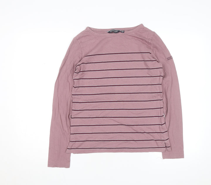 Regatta Women Pink Striped Long Sleeve Cotton Top UK 10