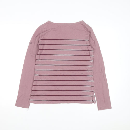 Regatta Women Pink Striped Long Sleeve Cotton Top UK 10