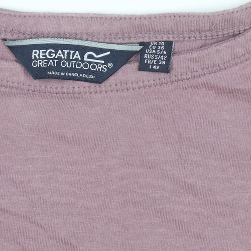 Regatta Women Pink Striped Long Sleeve Cotton Top UK 10