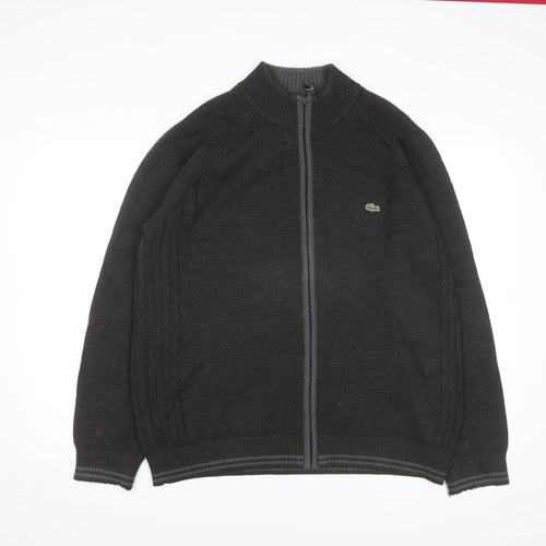 Lacoste Men’s Black Wool Full Zip High Neck Jumper 2XL