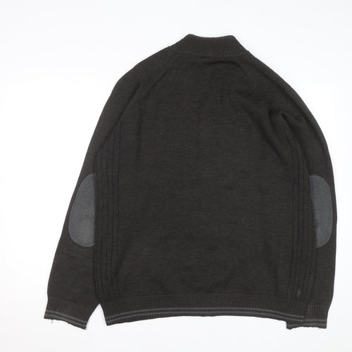 Lacoste Men’s Black Wool Full Zip High Neck Jumper 2XL