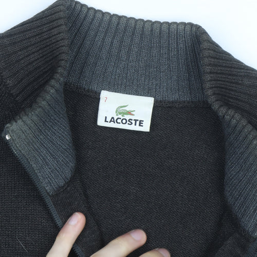 Lacoste Men’s Black Wool Full Zip High Neck Jumper 2XL