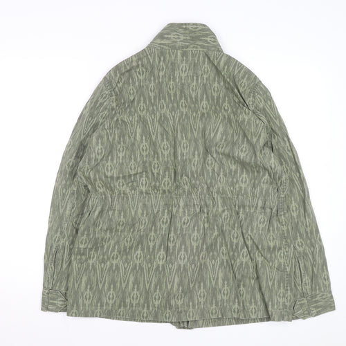 Marks and Spencer Women’s Green Military Jacket Size 12 Cotton Blend