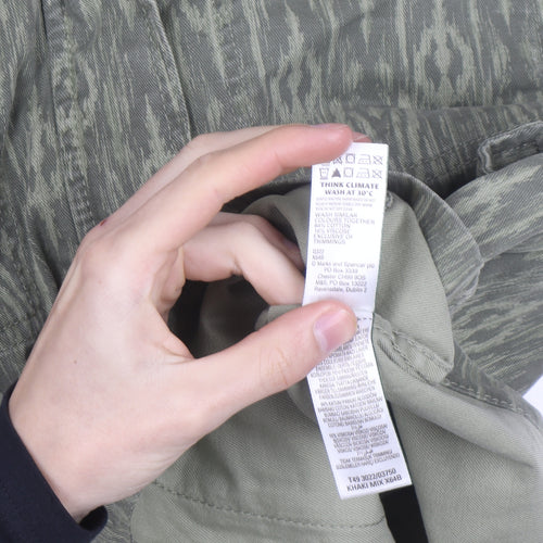 Marks and Spencer Women’s Green Military Jacket Size 12 Cotton Blend