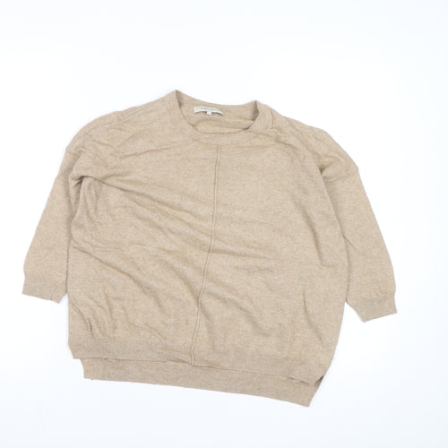 Great Plains Women's Beige Wool Cashmere 3/4 Sleeve Knit Sweater XS