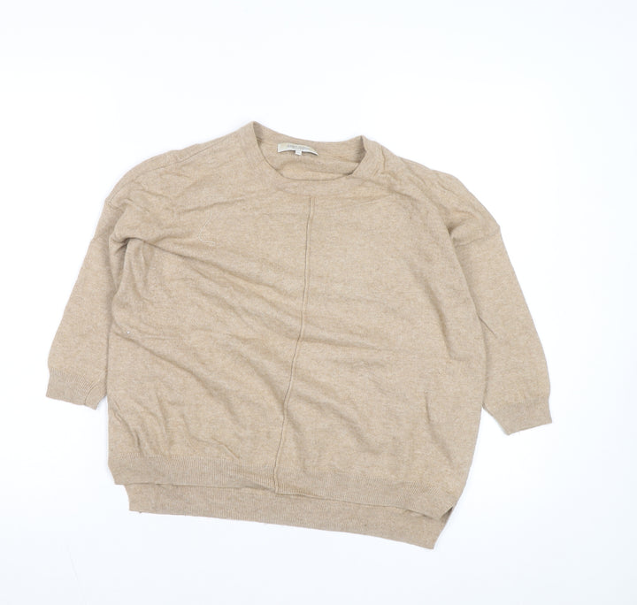 Great Plains Women's Beige Wool Cashmere 3/4 Sleeve Knit Sweater XS