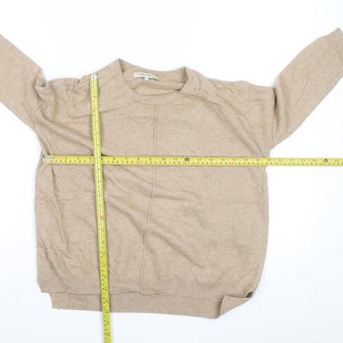 Great Plains Women's Beige Wool Cashmere 3/4 Sleeve Knit Sweater XS