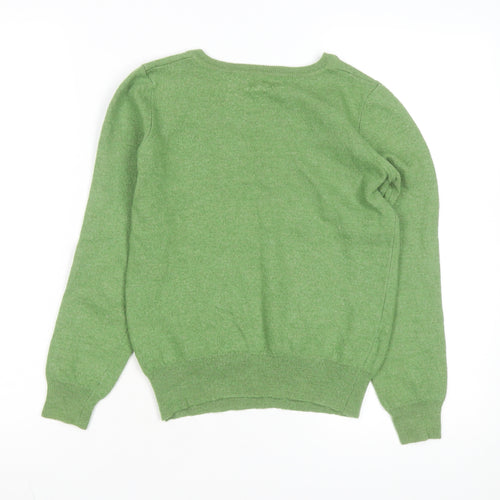 Toast Womens Green V-Neck Cashmere Jumper Size 10