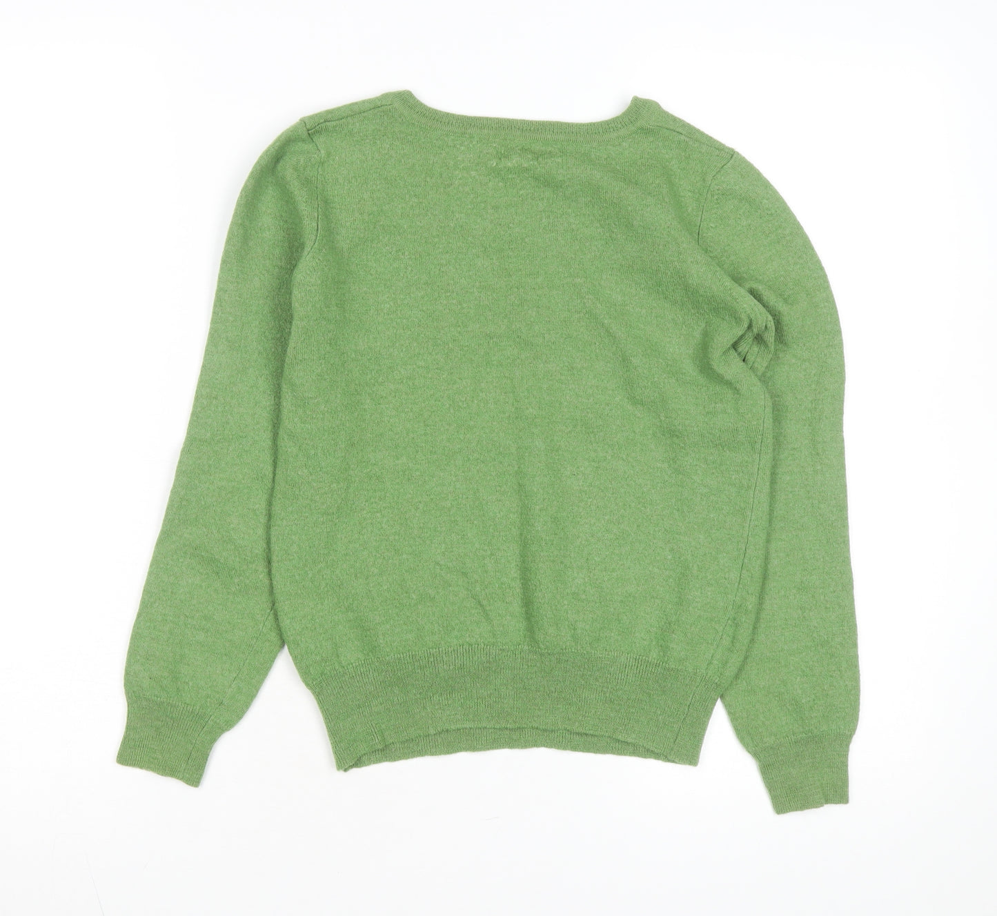 Toast Womens Green V-Neck Cashmere Jumper Size 10
