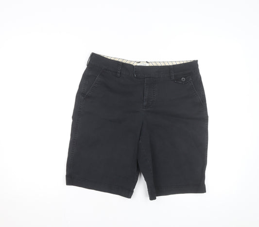 Dockers Womens Black Chino Shorts Size 12 Mid Rise Stretch Twill