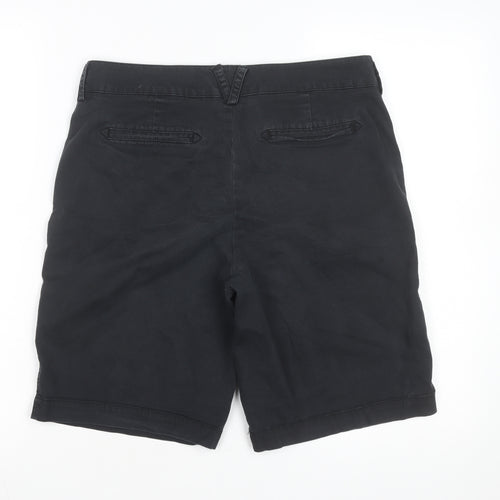 Dockers Womens Black Chino Shorts Size 12 Mid Rise Stretch Twill