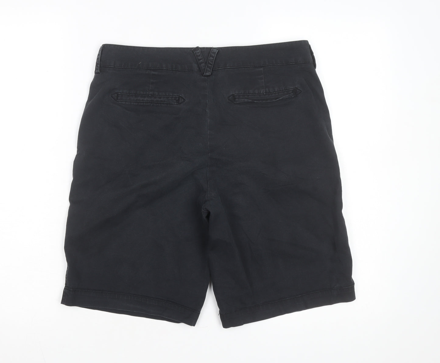 Dockers Womens Black Chino Shorts Size 12 Mid Rise Stretch Twill