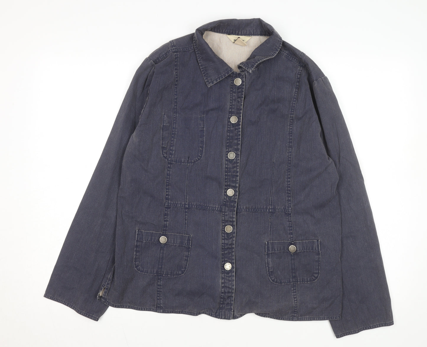 Woolrich Womens Blue Cotton Denim Button Jacket L Casual