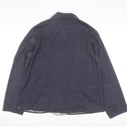 Woolrich Womens Blue Cotton Denim Button Jacket L Casual