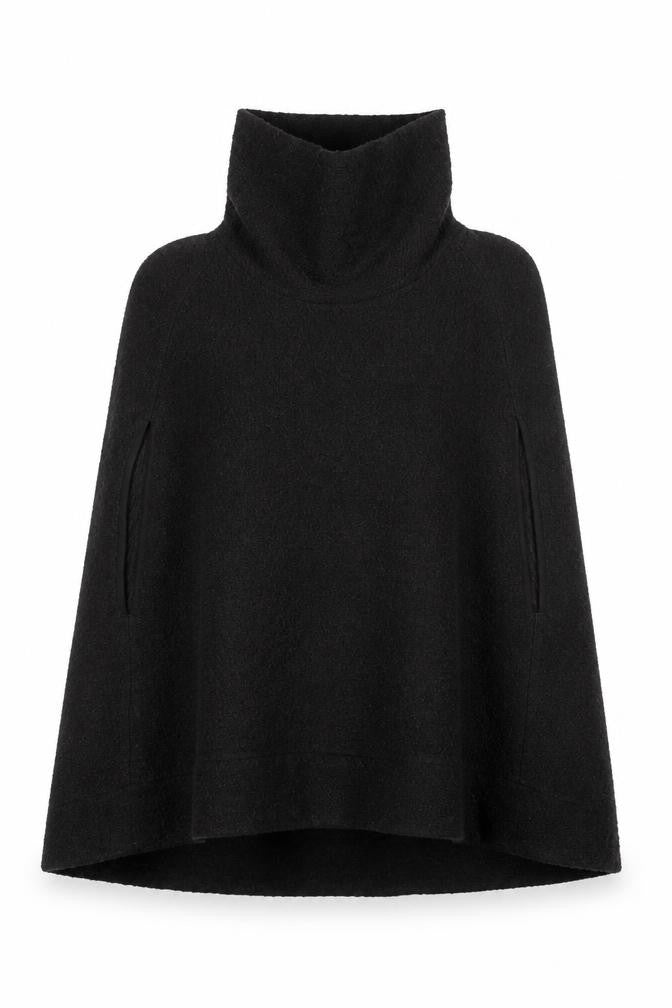 Front view of Next Women’s Black Roll Neck Cape Knit Jumper L