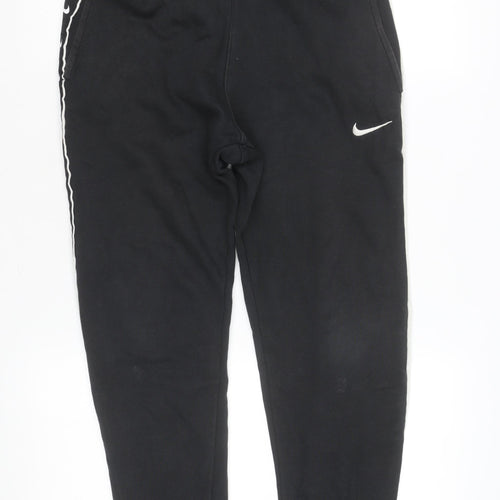 Nike Men's Black XS Jogger Fleece Trousers with Side Stripe