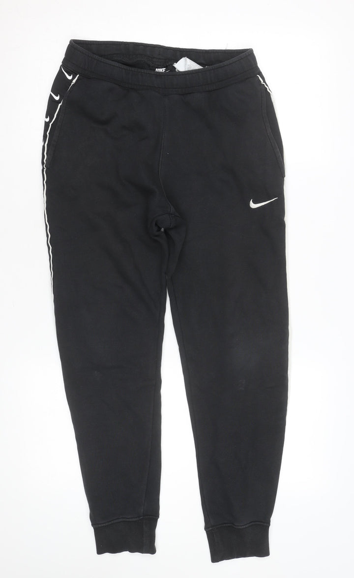 Nike Men's Black XS Jogger Fleece Trousers with Side Stripe