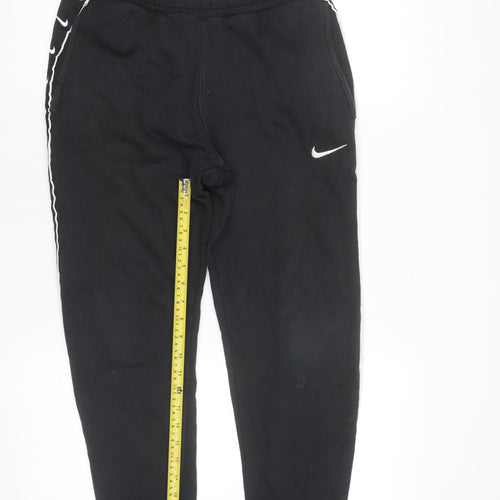 Nike Men's Black XS Jogger Fleece Trousers with Side Stripe