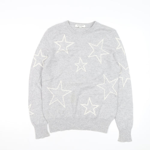Marks and Spencer Autograph Grey Cashmere Star Jumper Womens Size 10