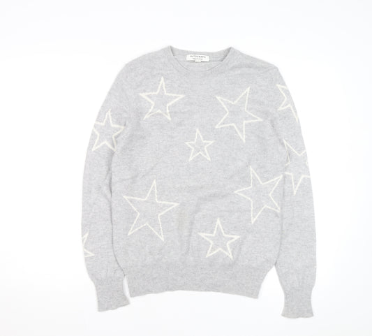 Marks and Spencer Autograph Grey Cashmere Star Jumper Womens Size 10