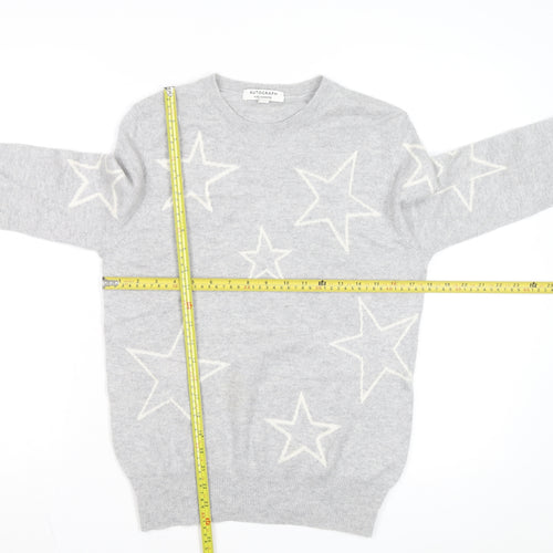 Marks and Spencer Autograph Grey Cashmere Star Jumper Womens Size 10