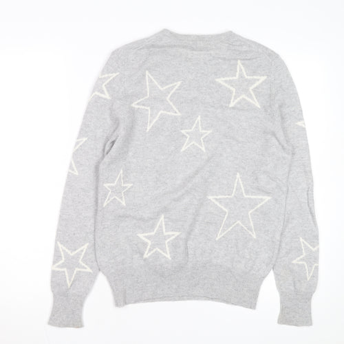 Marks and Spencer Autograph Grey Cashmere Star Jumper Womens Size 10