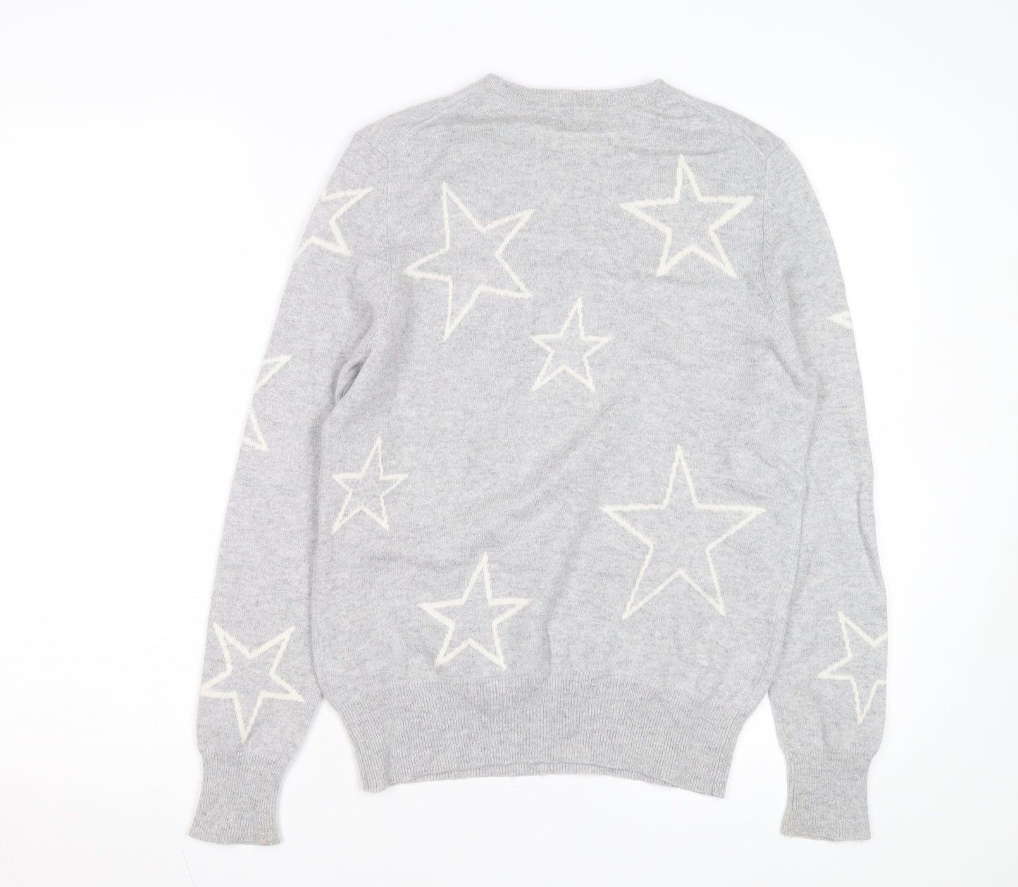 Marks and Spencer Autograph Grey Cashmere Star Jumper Womens Size 10