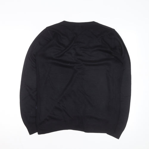 Ralph Lauren Men's Black Cotton V-Neck Cardigan M