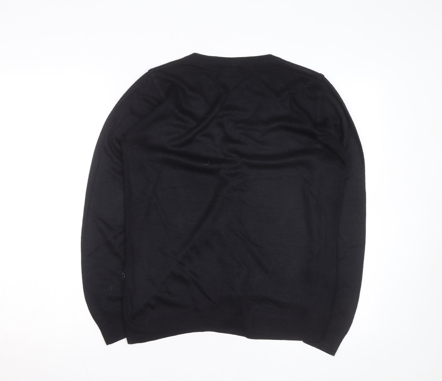 Ralph Lauren Men's Black Cotton V-Neck Cardigan M
