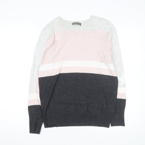 Mint Velvet Women’s Multicoloured Striped Wool Cashmere Pullover Jumper M