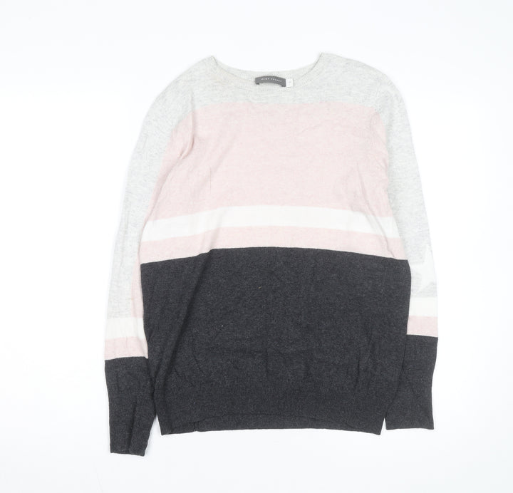 Mint Velvet Women’s Multicoloured Striped Wool Cashmere Pullover Jumper M