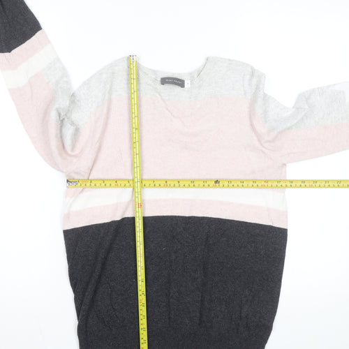 Mint Velvet Women’s Multicoloured Striped Wool Cashmere Pullover Jumper M