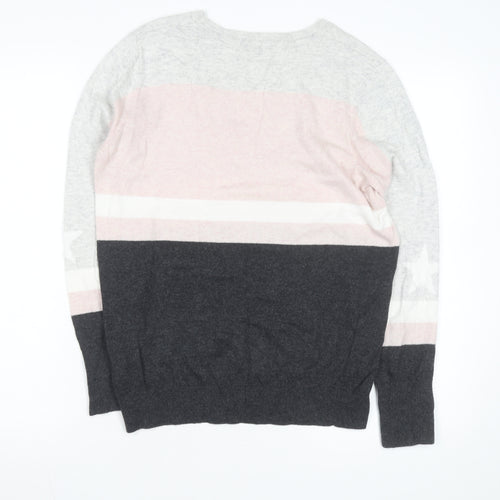 Mint Velvet Women’s Multicoloured Striped Wool Cashmere Pullover Jumper M
