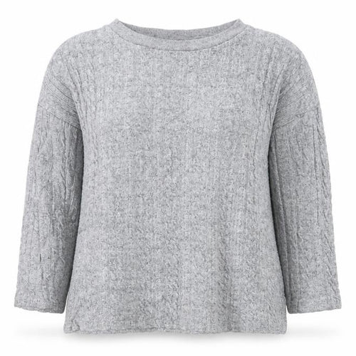 Nutmeg Women Grey Cable-Knit Pullover Jumper Size 16
