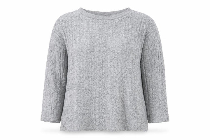 Nutmeg Women Grey Cable-Knit Pullover Jumper Size 16