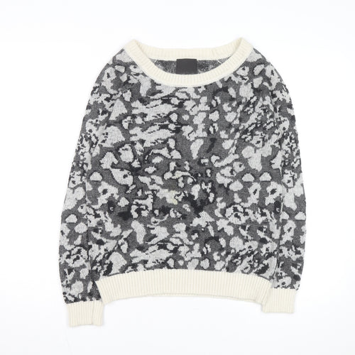 InWear Womens Grey Animal Print Alpaca Wool Blend Jumper M
