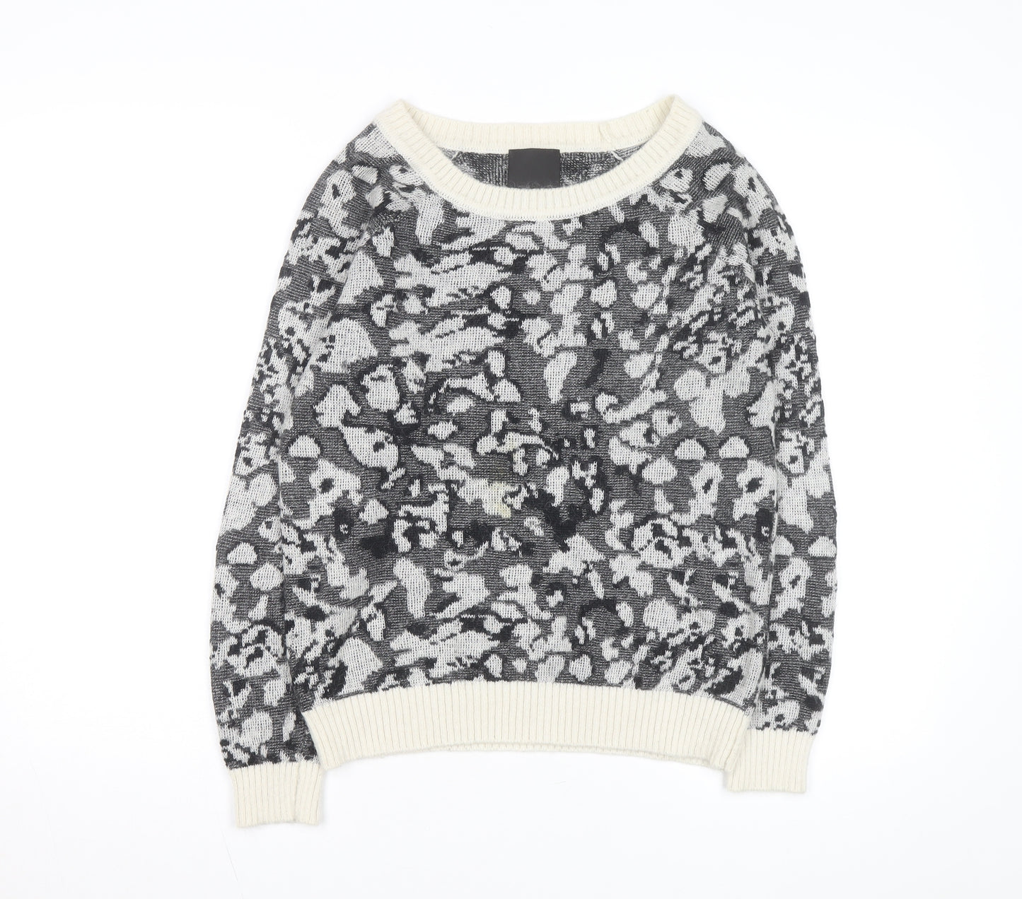 InWear Womens Grey Animal Print Alpaca Wool Blend Jumper M