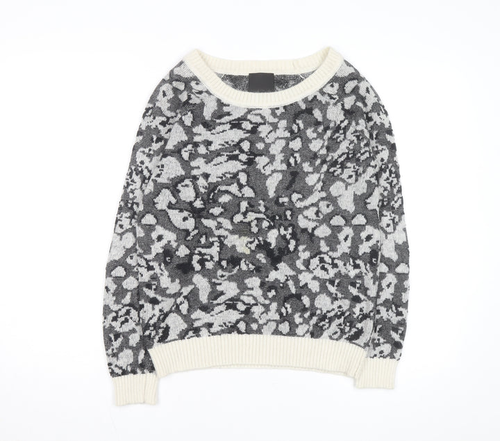 InWear Womens Grey Animal Print Alpaca Wool Blend Jumper M