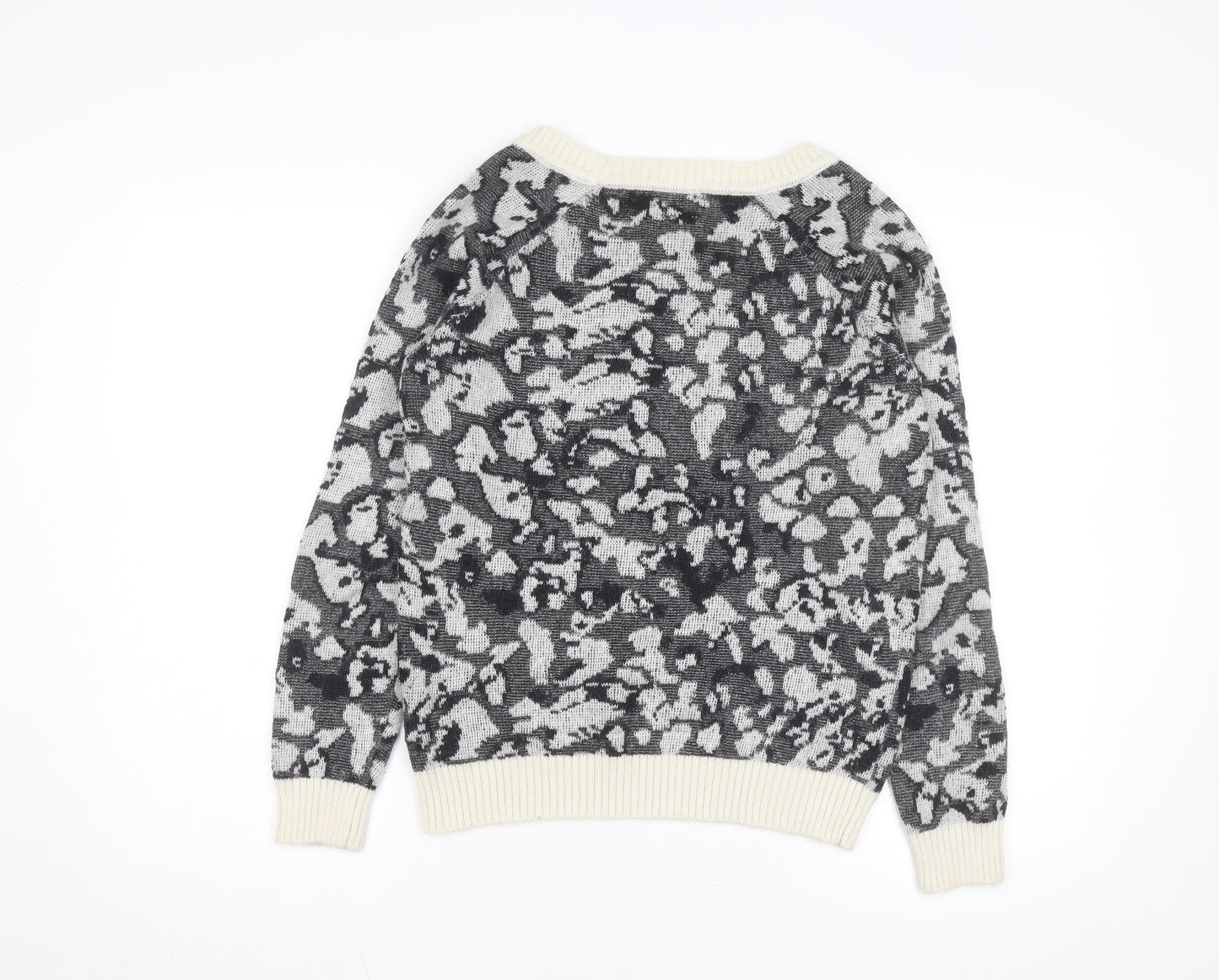 InWear Womens Grey Animal Print Alpaca Wool Blend Jumper M