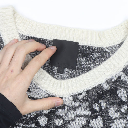 InWear Womens Grey Animal Print Alpaca Wool Blend Jumper M