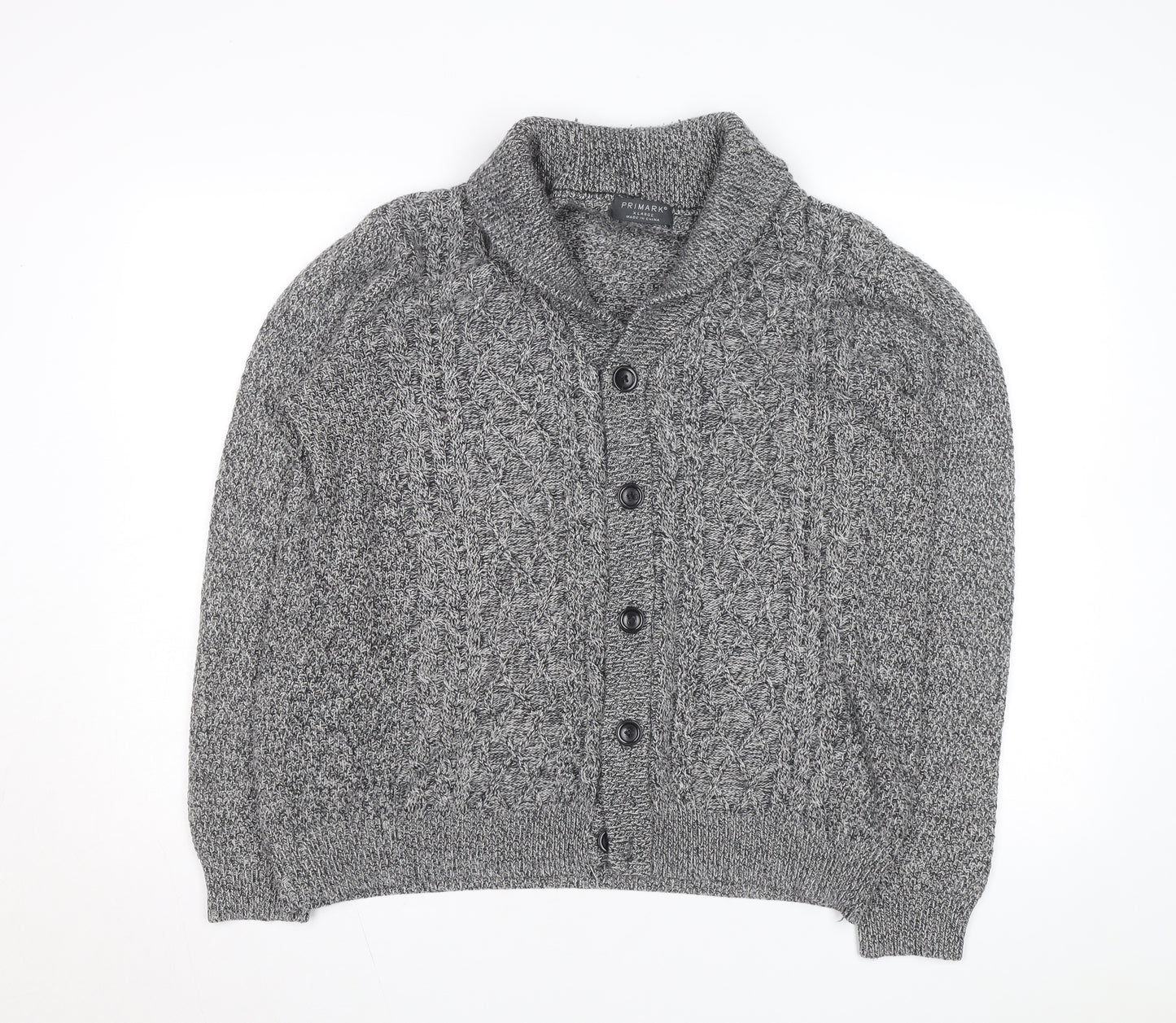 Primark Womens Grey Cable-Knit Button Cardigan XL