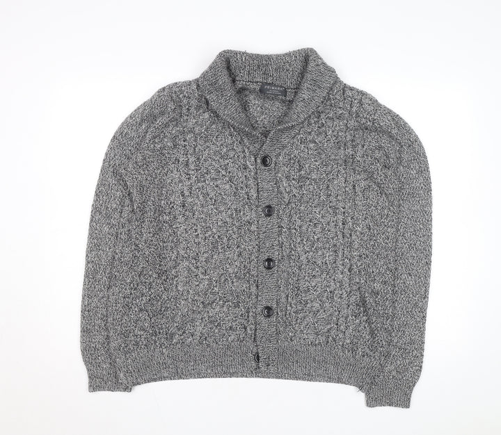 Primark Womens Grey Cable-Knit Button Cardigan XL