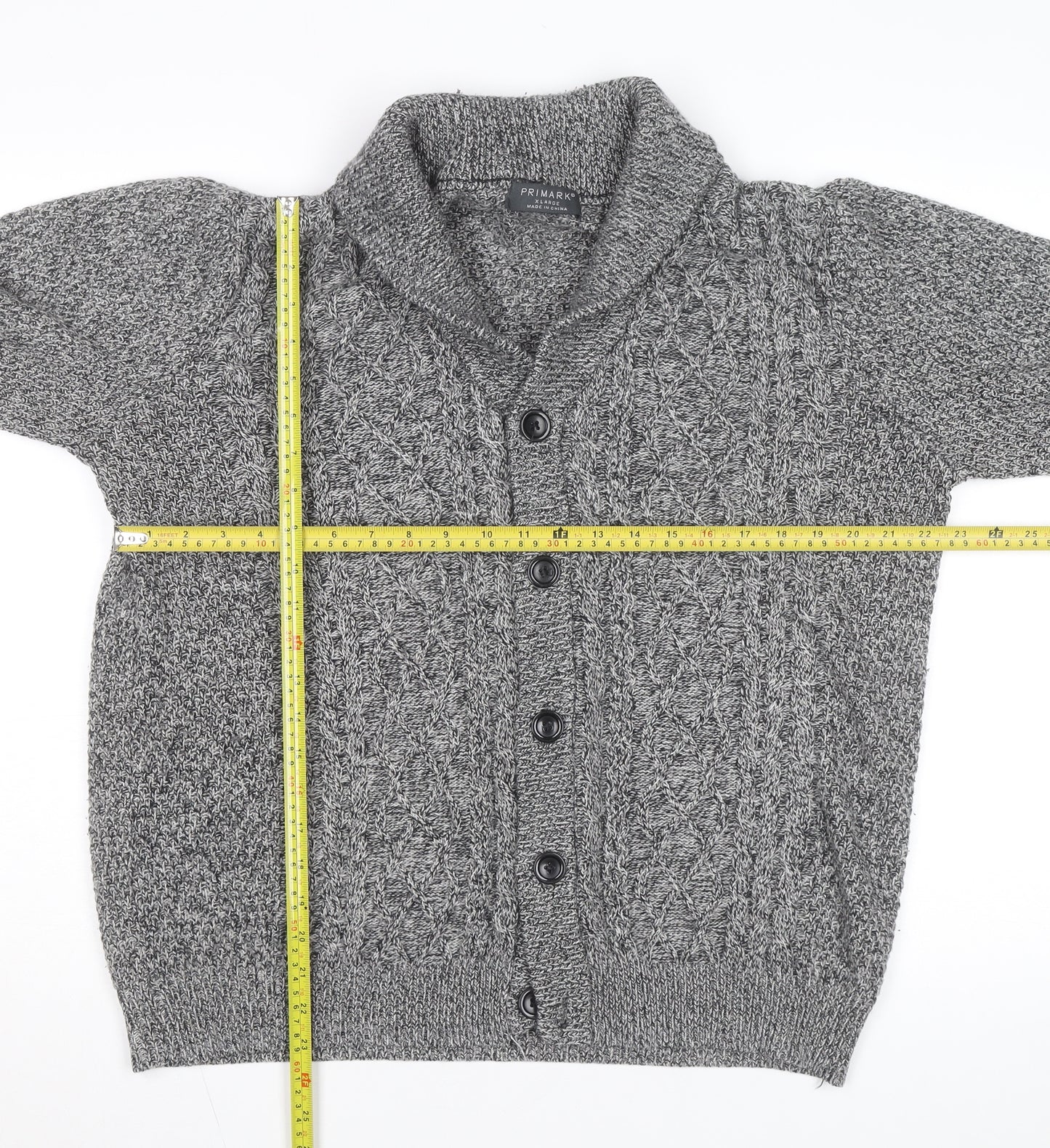 Primark Womens Grey Cable-Knit Button Cardigan XL