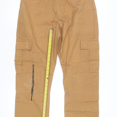 Superdry Men’s Brown Cargo Trousers Size S Straight Fit