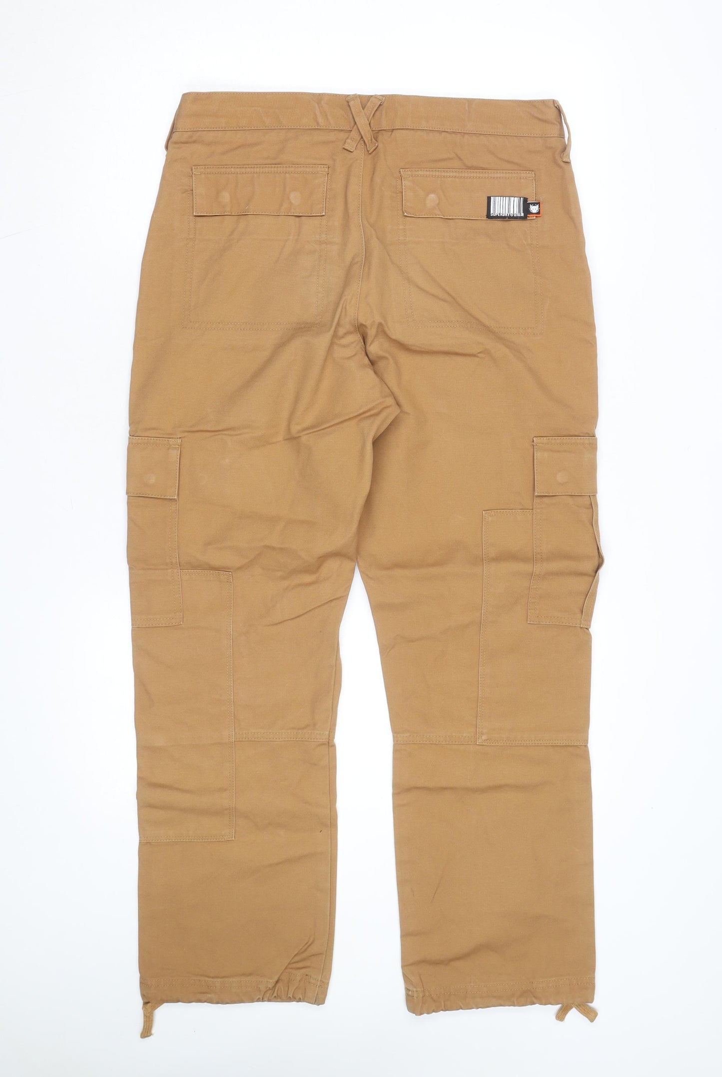 Superdry Men’s Brown Cargo Trousers Size S Straight Fit