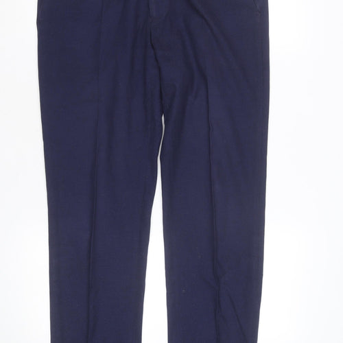 Marks and Spencer Men's Blue Slim Fit Chino Trousers 34W 31L