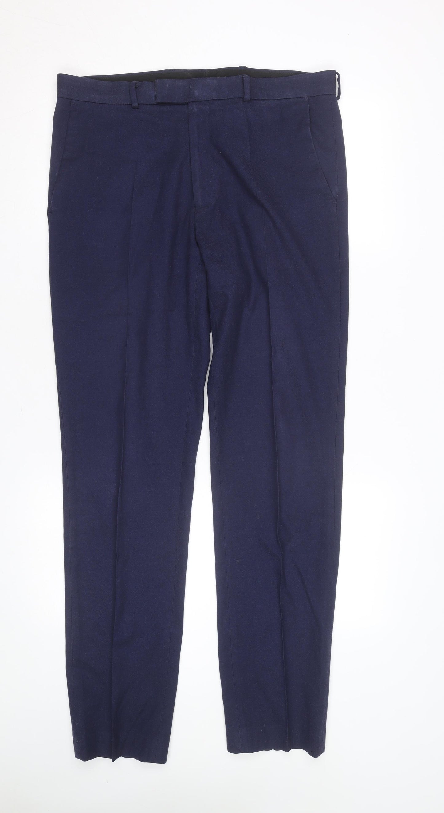 Marks and Spencer Men's Blue Slim Fit Chino Trousers 34W 31L