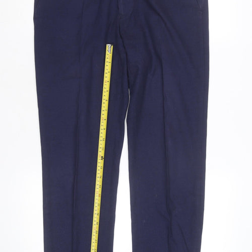 Marks and Spencer Men's Blue Slim Fit Chino Trousers 34W 31L