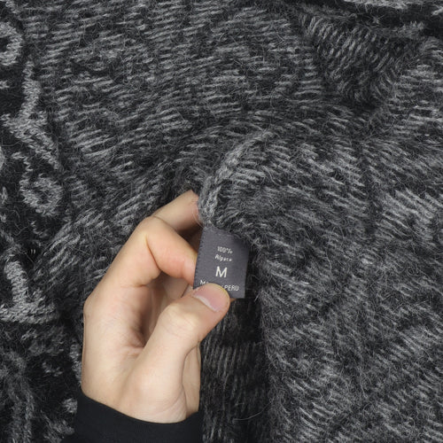 Alpaca Fashion Women's Grey Geometric Long Sleeve Cardigan M